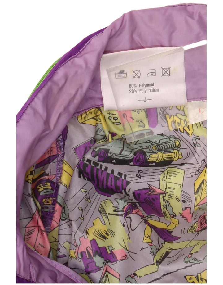 Мужская дождевик свободного покроя J JEANTEX UK 40, большой фиолетовый с цветными блоками