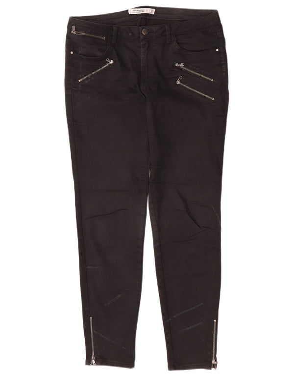 Женские джинсы скинни Zara EU 42, большие W32 L28, черные