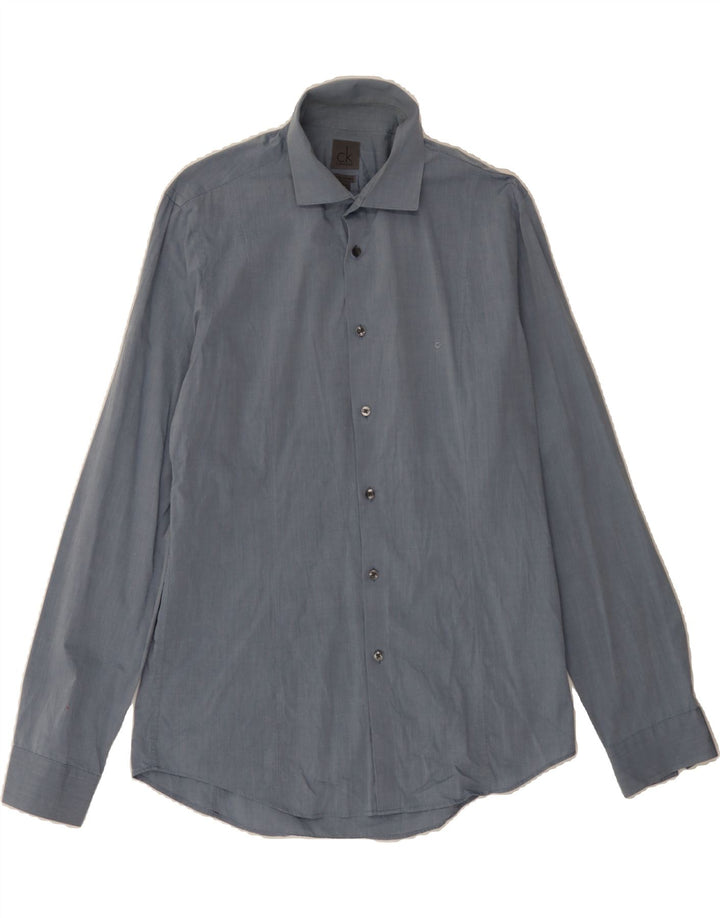 CALVIN KLEIN Mens Shirt Size 41/16 Large Blue Cotton Vintage Calvin Klein and Second-Hand Calvin Klein from Messina Hembry 