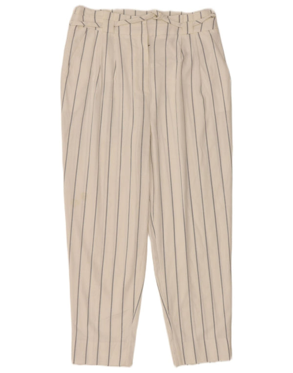 Женские укороченные брюки MINT VELVET UK 10, маленькие W32 L25 в белую полоску