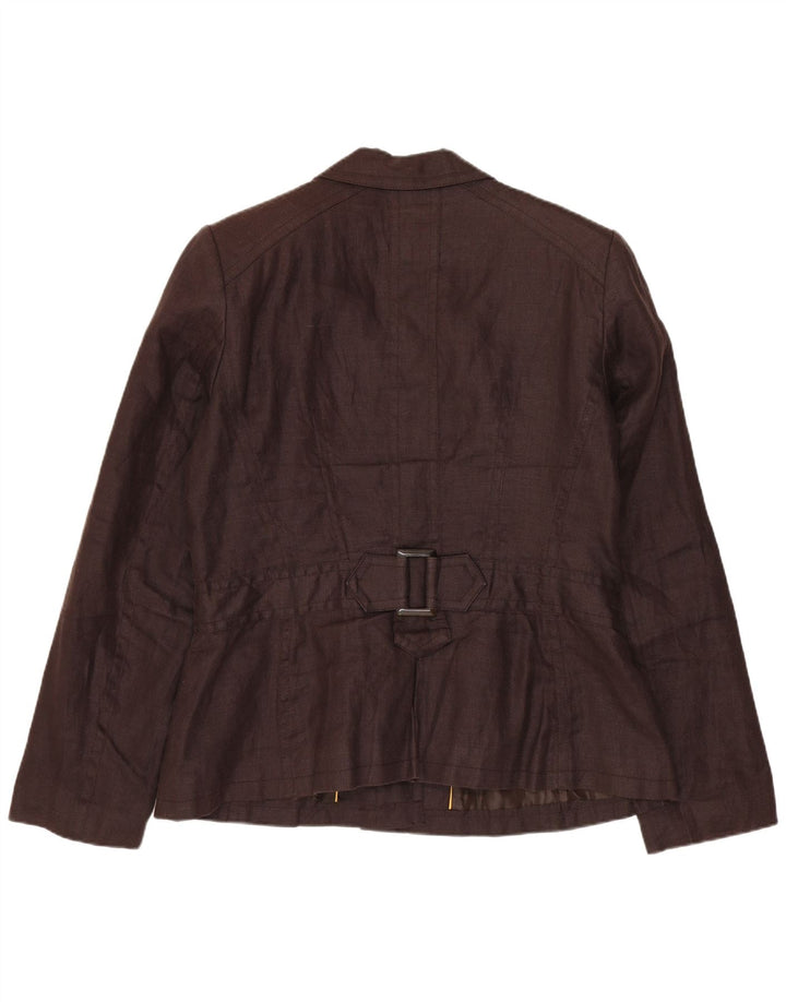 Женский пиджак на 1 пуговице Zara UK 18 XL Коричневый Рами