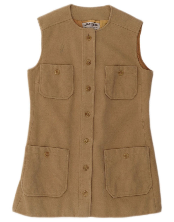 Женский жилет JAEGER Utility Gilet UK 10, маленький размер, бежевый, шерсть