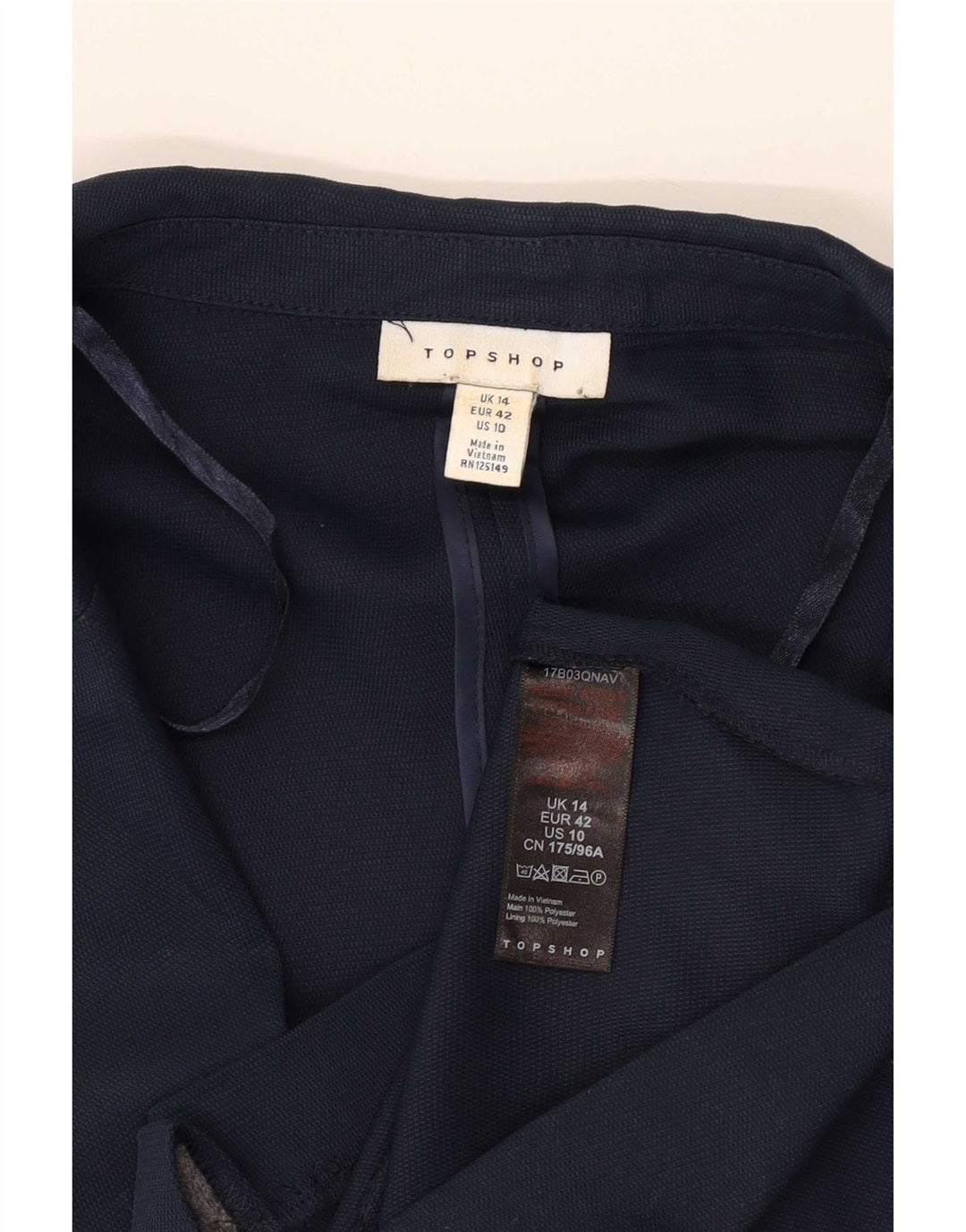 Женский пиджак Topshop на 1 пуговице UK 14, большой темно-синий полиэстер