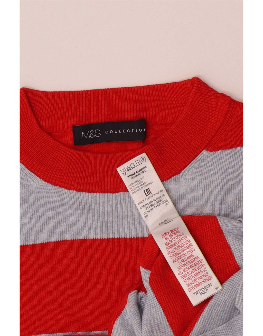 Женский топ с длинным рукавом Marks & Spencer, Великобритания, 10 маленьких разноцветных полосок