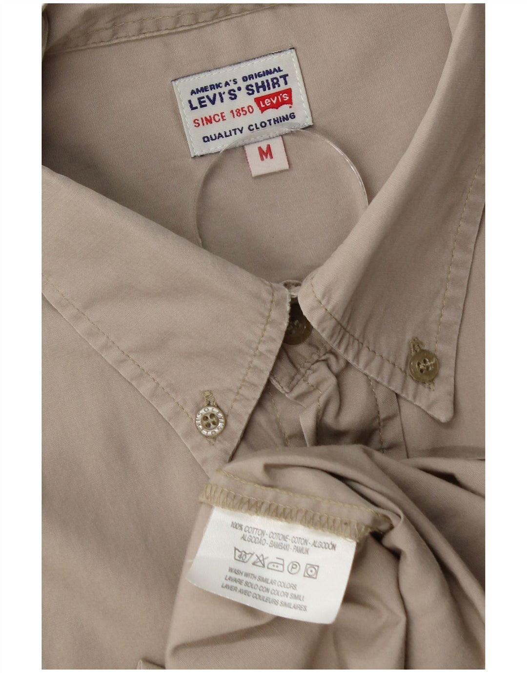 Мужская рубашка Levi's из хлопка среднего серого цвета