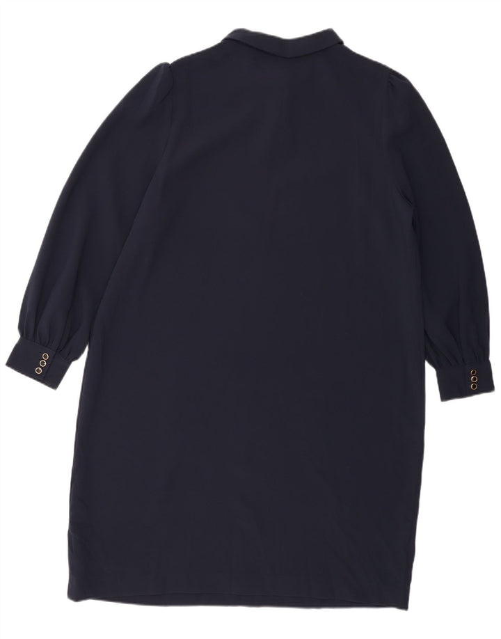 Женское платье прямого кроя с длинными рукавами Marks & Spencer UK 18 XL, темно-синий полиэстер