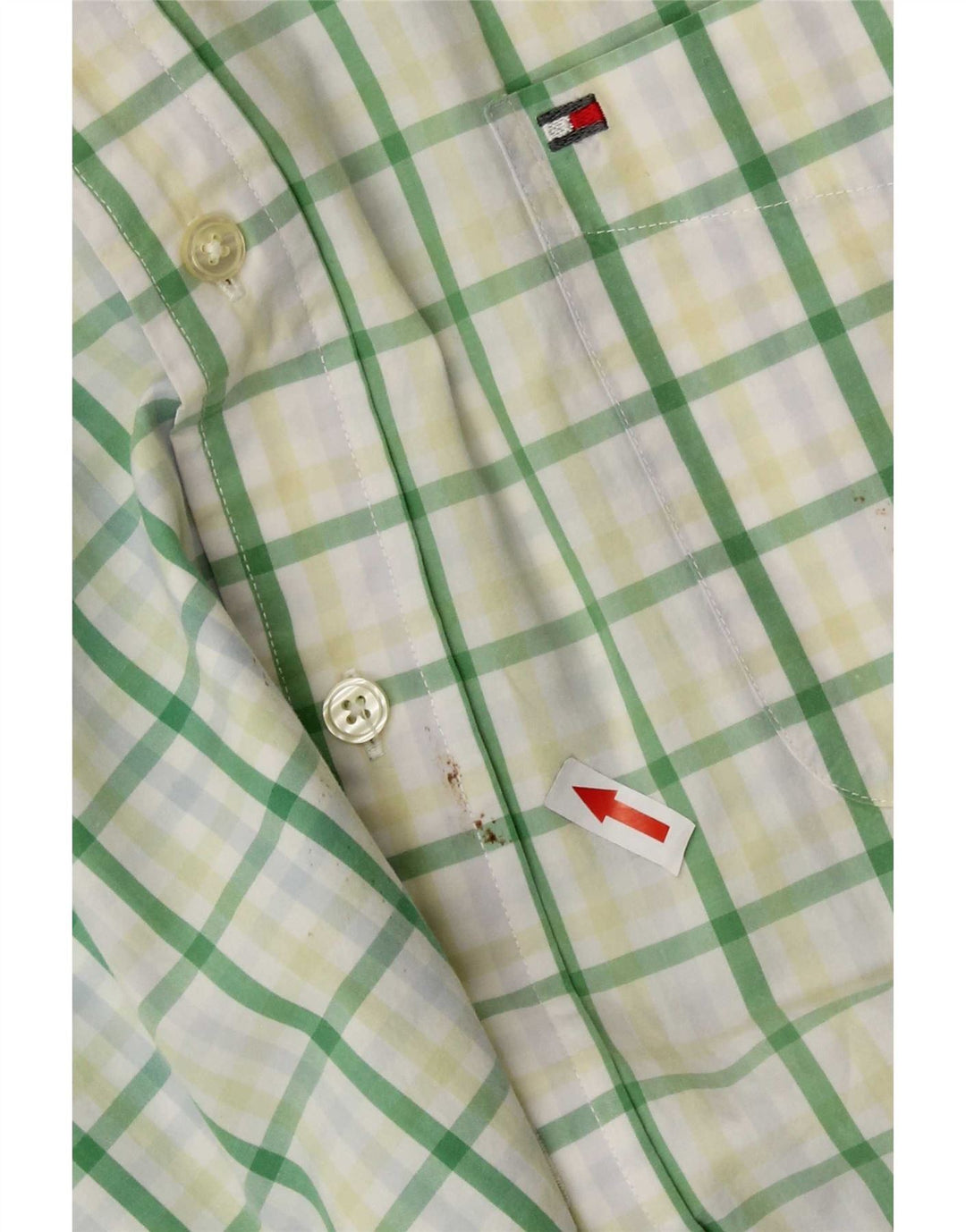 Мужская рубашка Tommy Hilfiger 2XL из хлопка в зеленую клетку