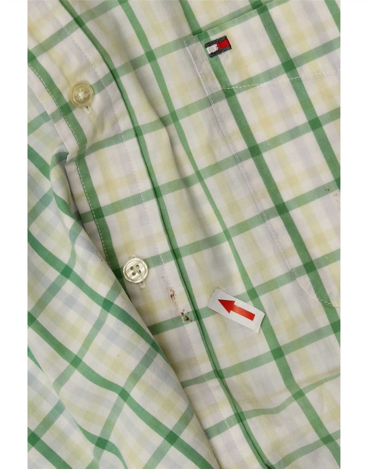 Мужская рубашка Tommy Hilfiger 2XL из хлопка в зеленую клетку