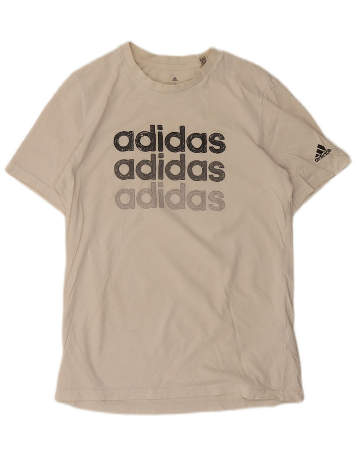 Мужская футболка Adidas с рисунком, маленький белый хлопок