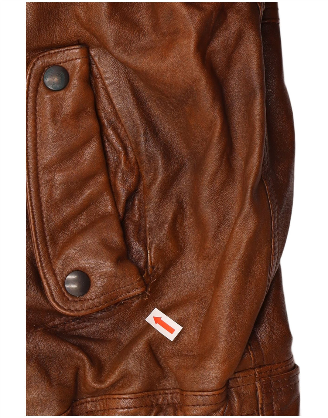 Винтажная мужская кожаная куртка UK 40, большая коричневая кожа