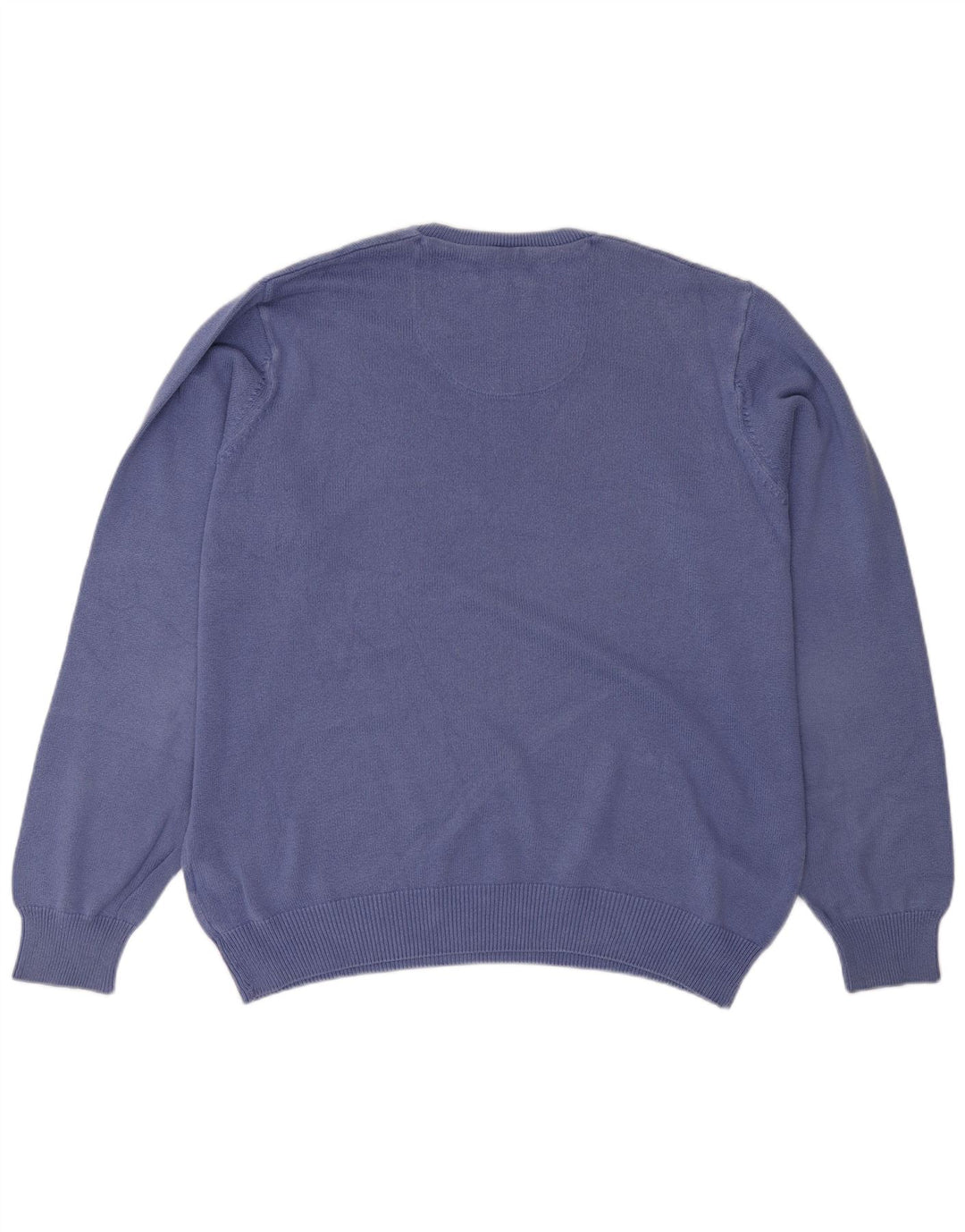 Мужской джемпер с v-образным вырезом Marks & Spencer Blue Harbour, большой синий хлопковый свитер