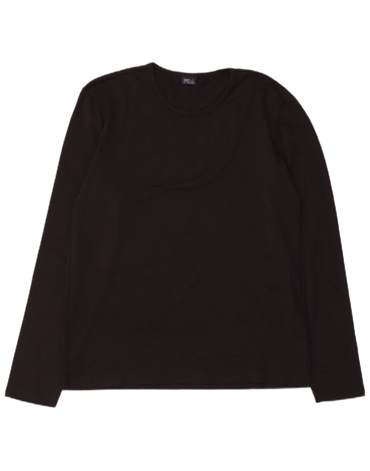 Мужской топ с длинным рукавом FILA, средний черный