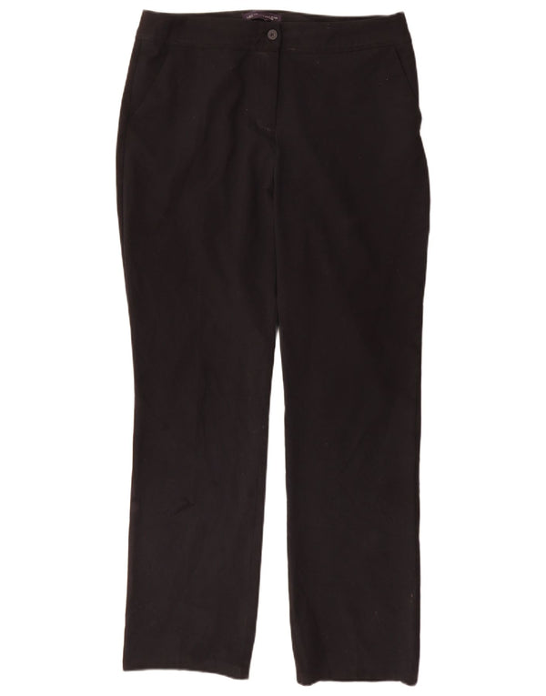 Женские прямые костюмные брюки Marks & Spencer UK 12, средние W32 L31, черные