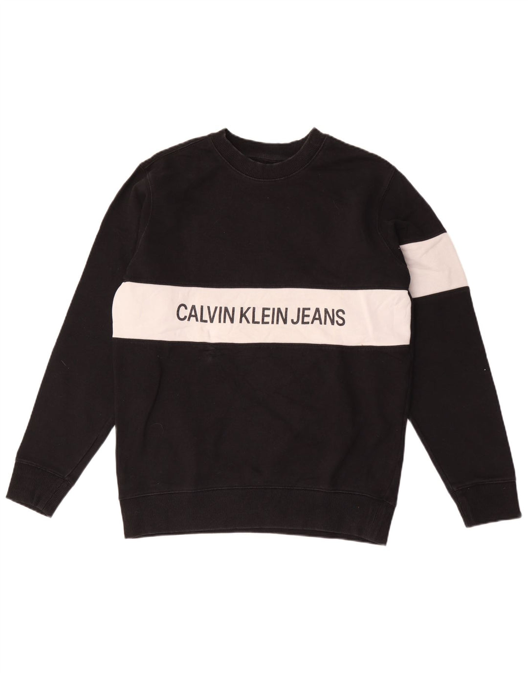 Мужской свитшот с рисунком Calvin Klein Jeans, средний черный с цветными блоками