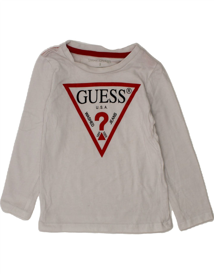GUESS Baby Boys Graphic Top Long Sleeve 18-24 Months White Vintage Guess and Second-Hand Guess from Messina Hembry 