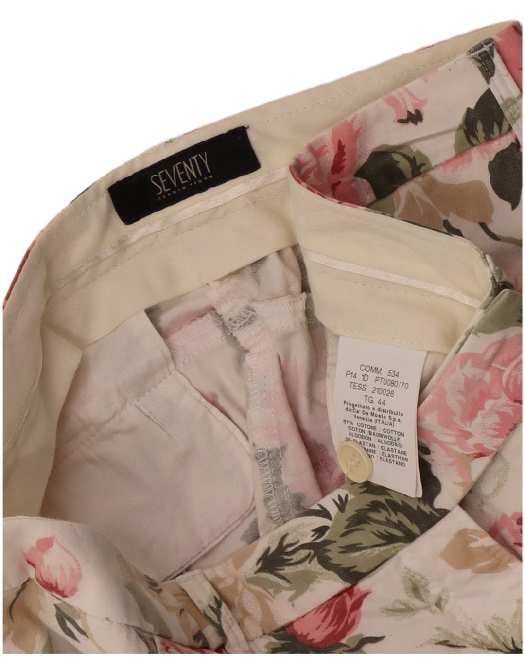 Женские укороченные брюки Seventy IT 44 Medium W30 L26 Разноцветный цветочный принт