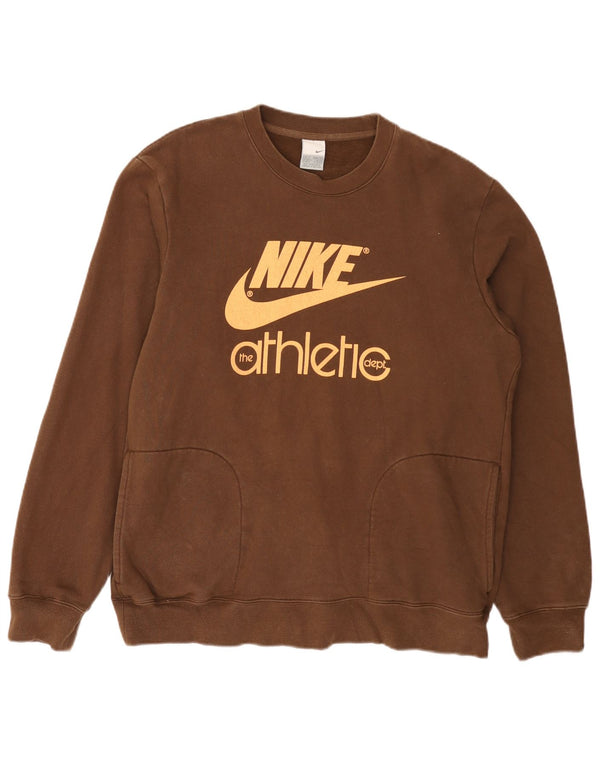 Мужской свитер с рисунком Nike UK 39/41, средний коричневый, хлопок