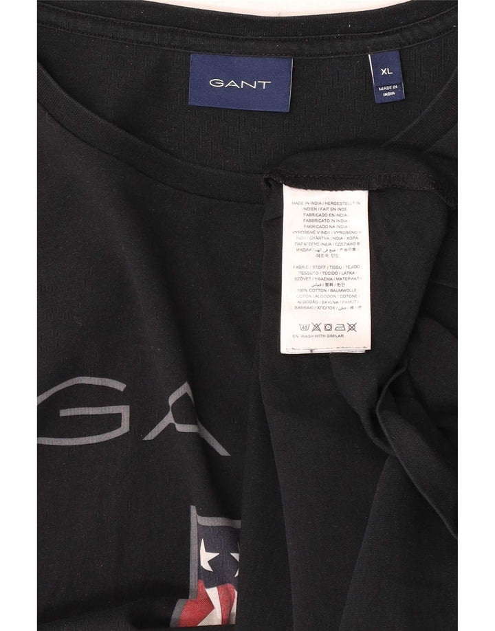 Мужская футболка с рисунком Gant XL, черный хлопок