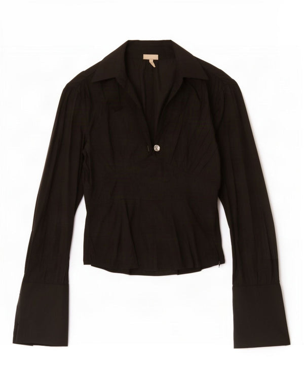 Женская блузка с длинным рукавом Karen Millen Top UK 10, маленький черный полиэстер