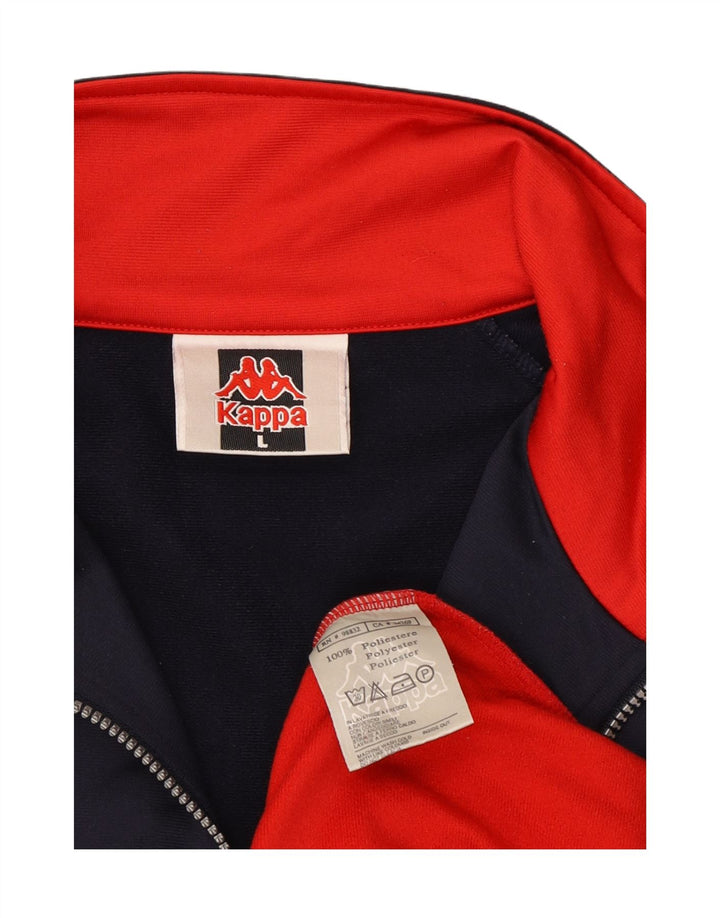 Мужской спортивный костюм Kappa с графическим рисунком, большая куртка темно-синего цвета с цветными блоками