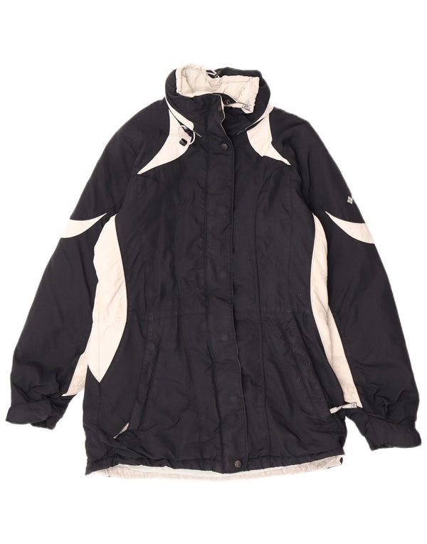 Женская объемная стеганая куртка Columbia UK 10, маленькая, темно-синяя, с цветными блоками