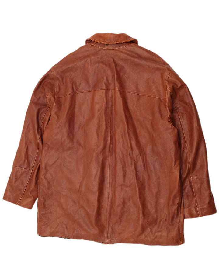 Куртка мужская кожаная Pirbos IT 58 4XL Коричневая