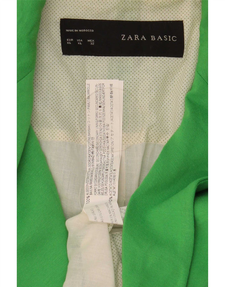 Женский пиджак Zara на 1 пуговице, Великобритания, 18 XL, зеленый хлопок
