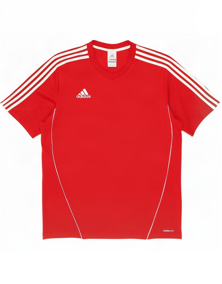 Adidas Мужская футболка Climalite Верх среднего красного цвета из полиэстера