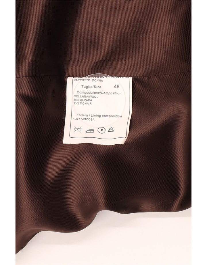 Винтажное женское пальто IT 48 XL Коричневое Шерстяное