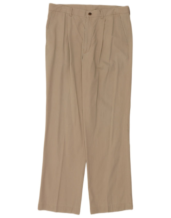 Marks & Spencer Mens Pegged Chino Trousers W34 L31 Beige Lyocell