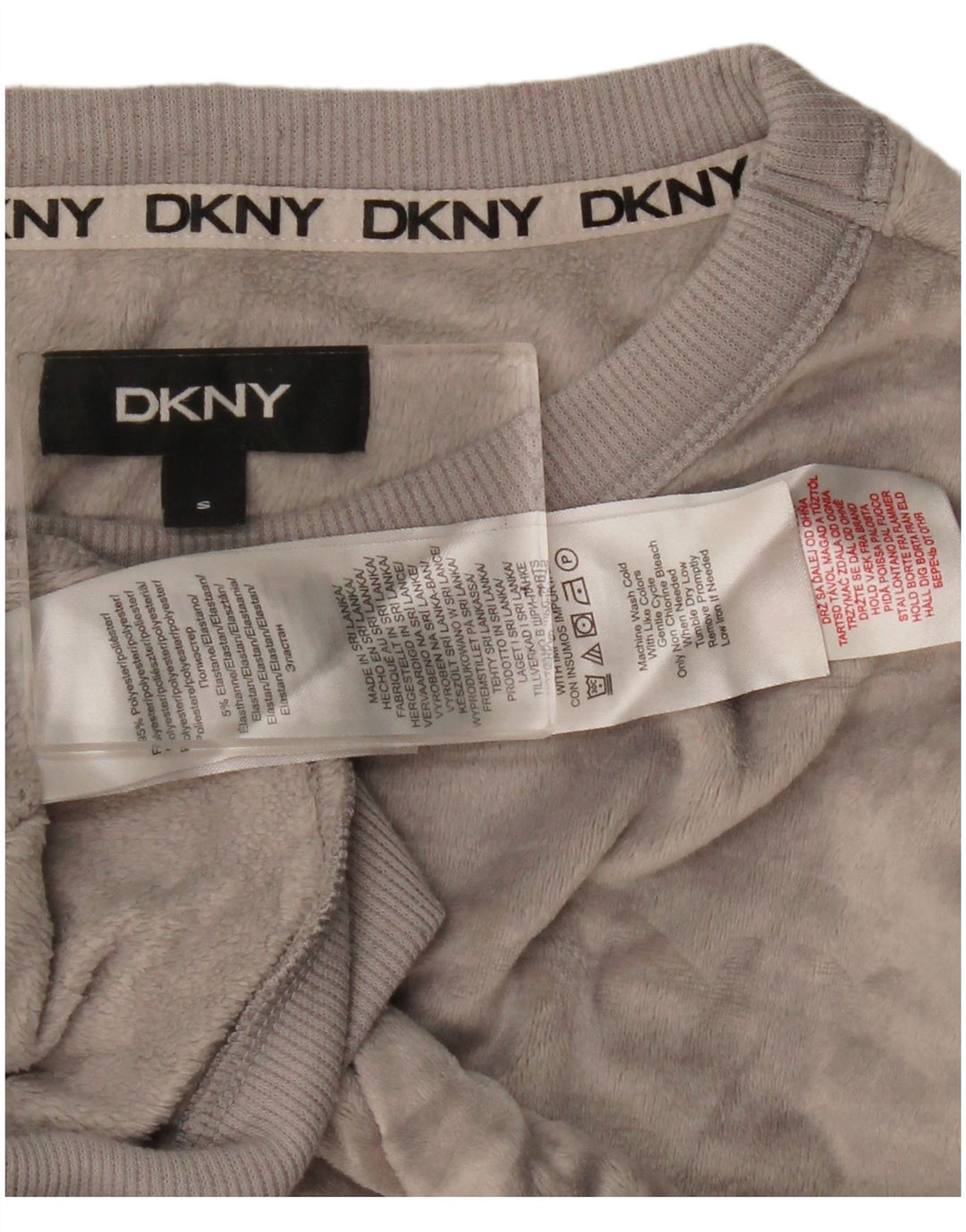 Женский велюровый свитер Dkny с графическим рисунком UK 10, маленький серый полиэстер