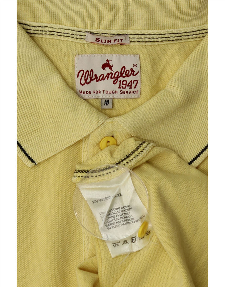 Мужская рубашка поло Wrangler Slim Fit из хлопка среднего желтого цвета