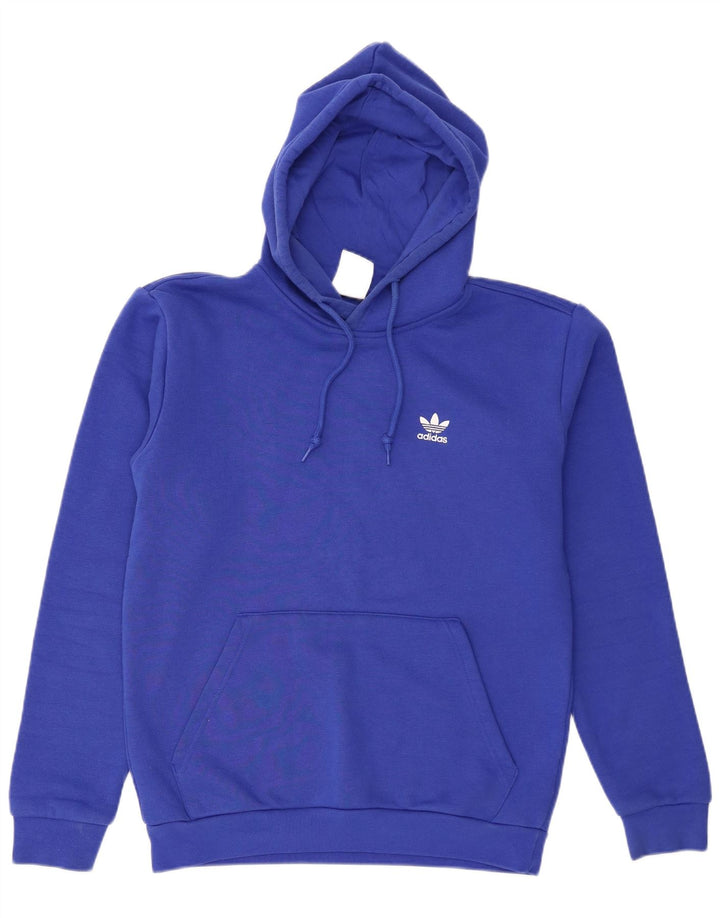 Мужской джемпер с капюшоном Adidas среднего синего цвета, хлопок