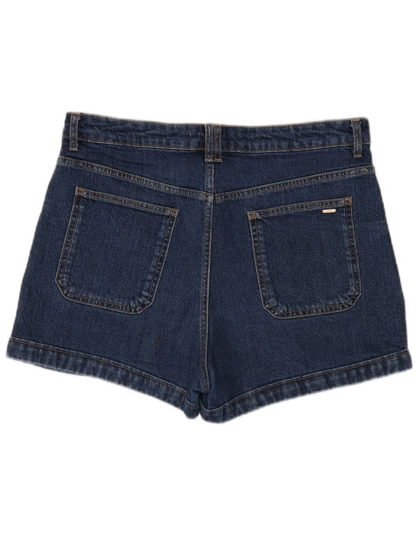 Женские джинсовые шорты Zara с высокой талией EU 44 XL W34 Темно-синие хлопковые
