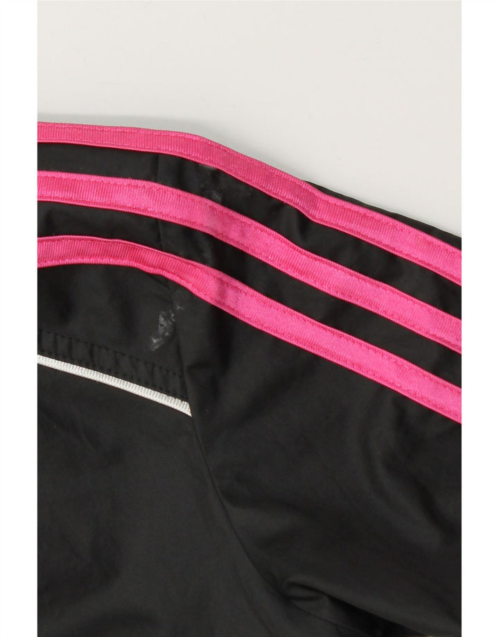 Спортивный костюм Adidas для девочек с графическим рисунком, верхняя куртка 9-10 лет, черный полиэстер