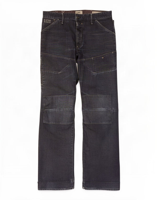 G-Star Mens Straight Jeans W36 L34 Navy Blue Cotton