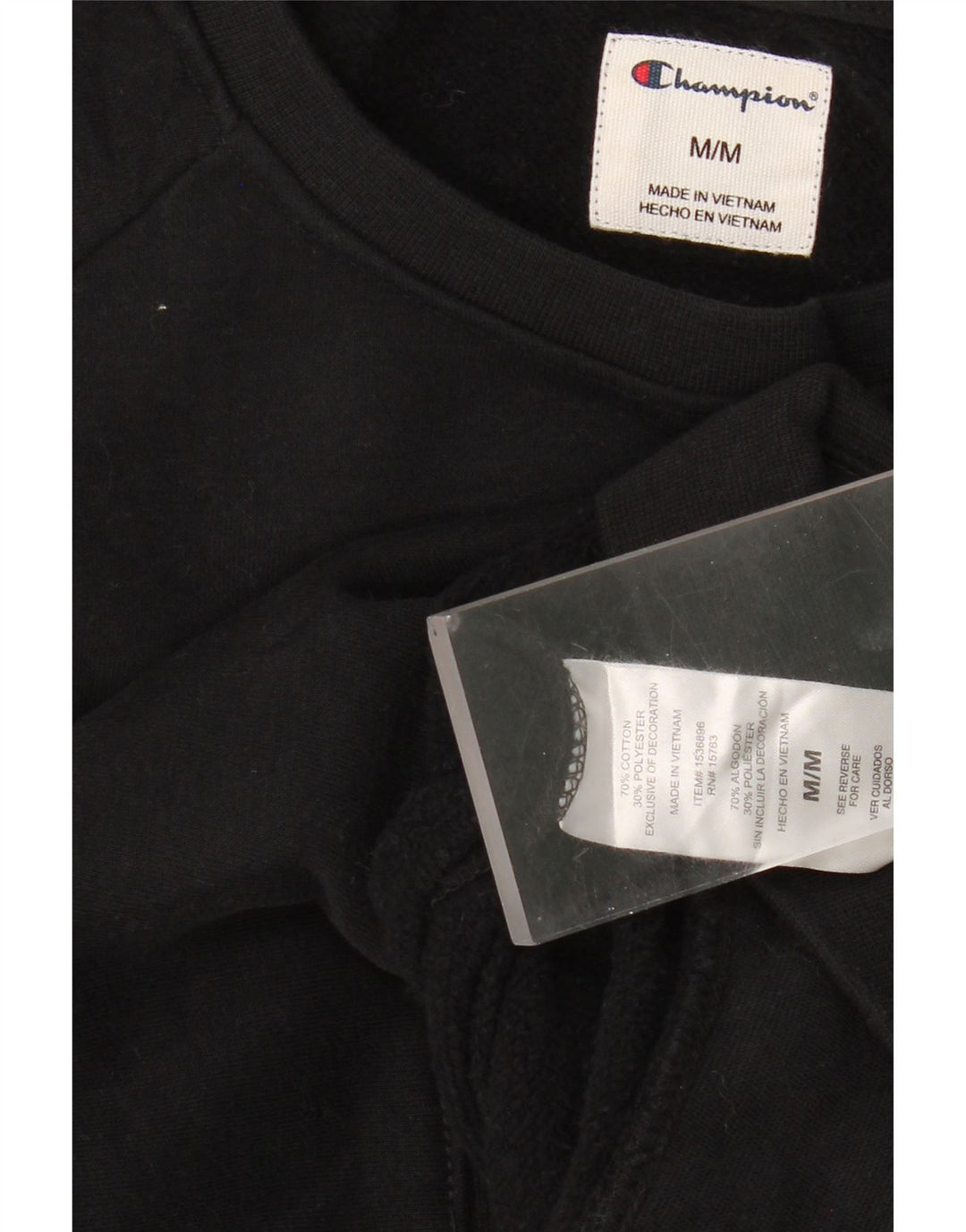 CHAMPION Womens Sweatshirt Jumper UK 14 Medium Black Cotton Vintage Champion and Second-Hand Champion from Messina Hembry 