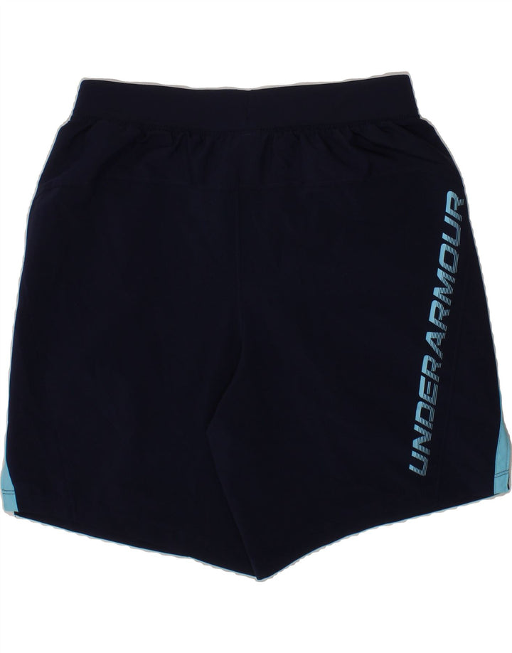 UNDER ARMOUR Boys Graphic Sport Shorts 9-10 Years Medium Navy Blue Vintage Under Armour and Second-Hand Under Armour from Messina Hembry 