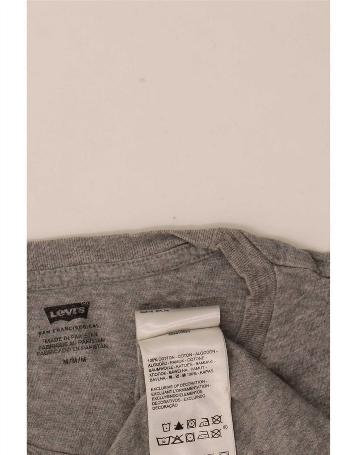 Мужская футболка с рисунком Levi's, хлопковый топ среднего серого цвета