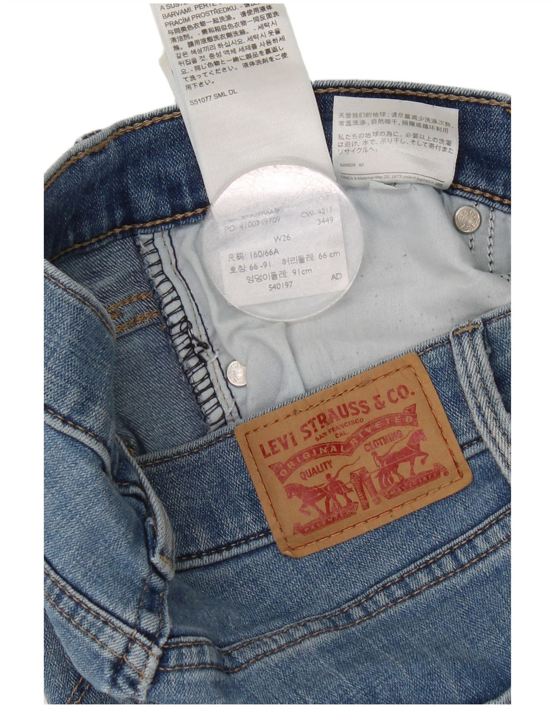 Женские джинсовые шорты Levi's W26, маленькие синие, хлопок