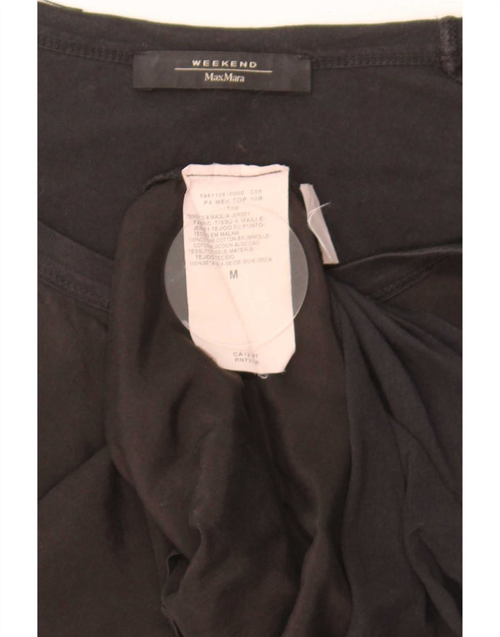 Женская футболка выходного дня Max Mara Top UK 12, средний черный хлопок