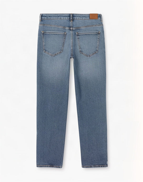 Женские прямые джинсы Zara EU 44 XL W34 L28, синий хлопок