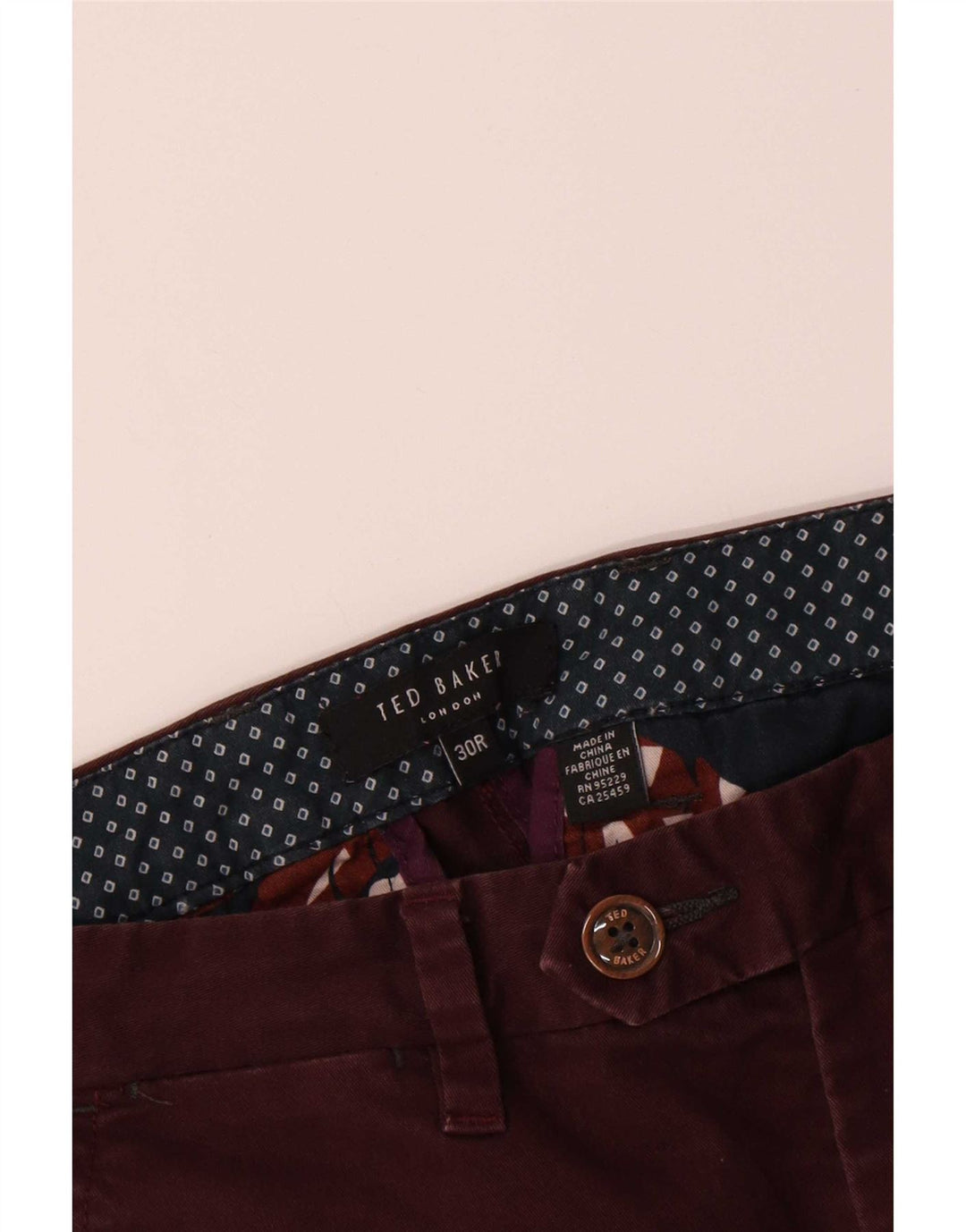 Мужские узкие брюки Ted Baker W30 L31, коричневые, хлопковые