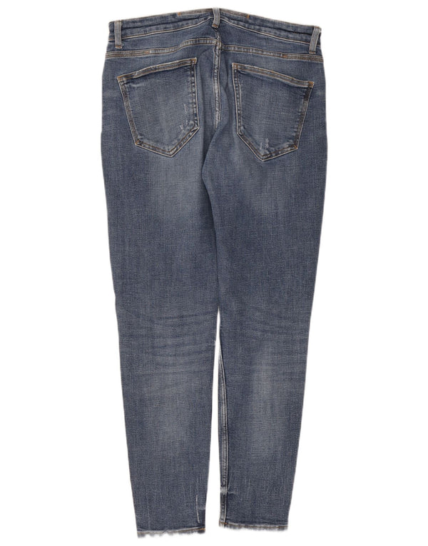 Мужские потертые узкие джинсы Zara EU 46 XL W36 L31, синие, хлопок