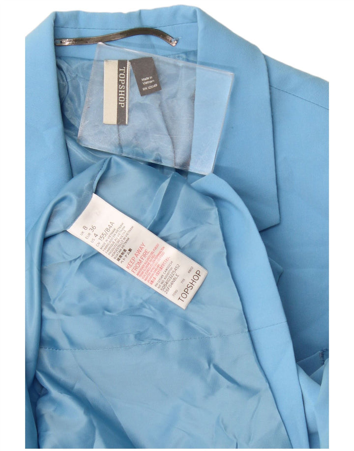 Женский двубортный пиджак Topshop UK 8, маленький синий полиэстер