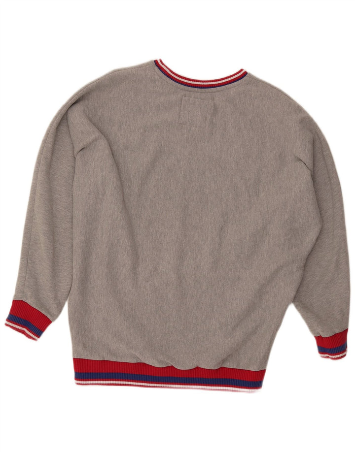 Женский свитер SUPERDRY с рисунком, Великобритания, 8, маленький, серый, с цветными блоками