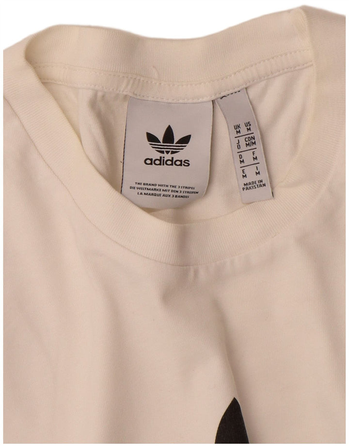 Adidas Мужская футболка с рисунком Топ среднего размера, белый хлопок