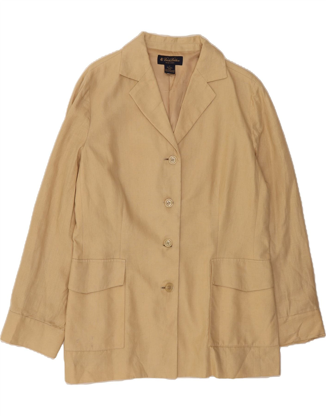 BROOKS BROTHERS Womens Longline 4 Button Blazer Jacket US 14 XL Beige Vintage Brooks Brothers and Second-Hand Brooks Brothers from Messina Hembry 