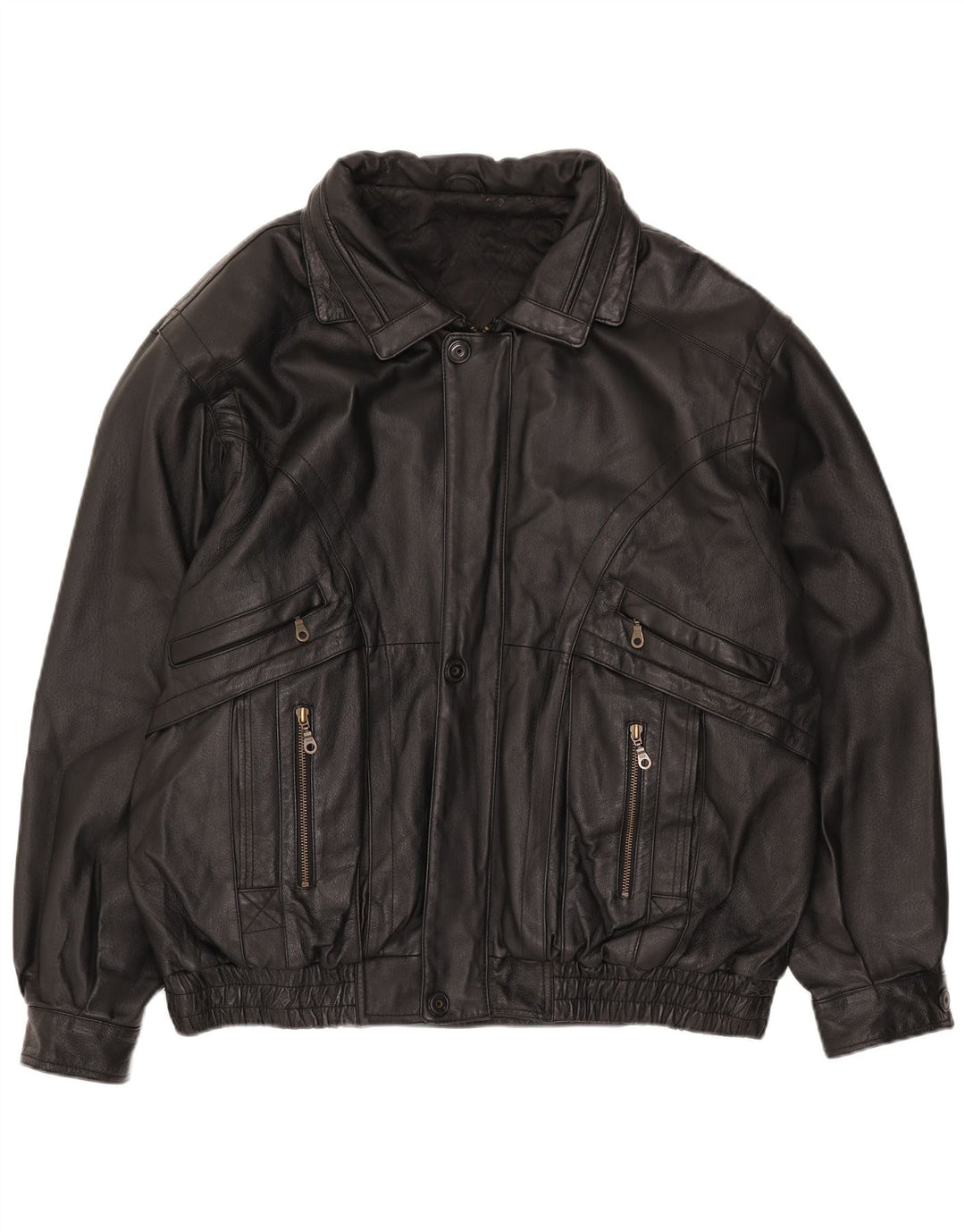 Мужская кожаная куртка Canda UK 40, большая черная кожа