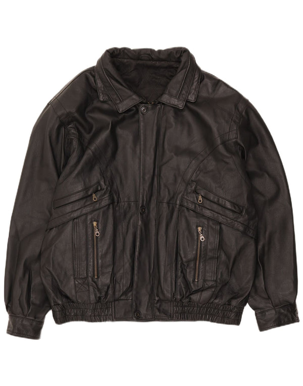 Мужская кожаная куртка Canda UK 40, большая черная кожа